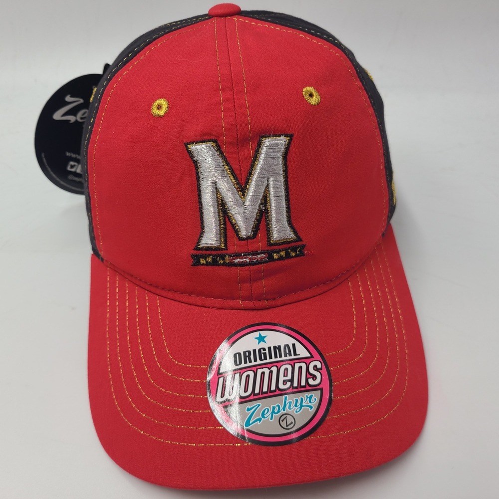 Women Maryland Terrapins Hat Adjustable Zephyr‎ Red Black NCAA University Terps